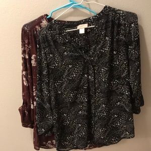 LAST CHANCE Set of 2 Loft V Neck blouses